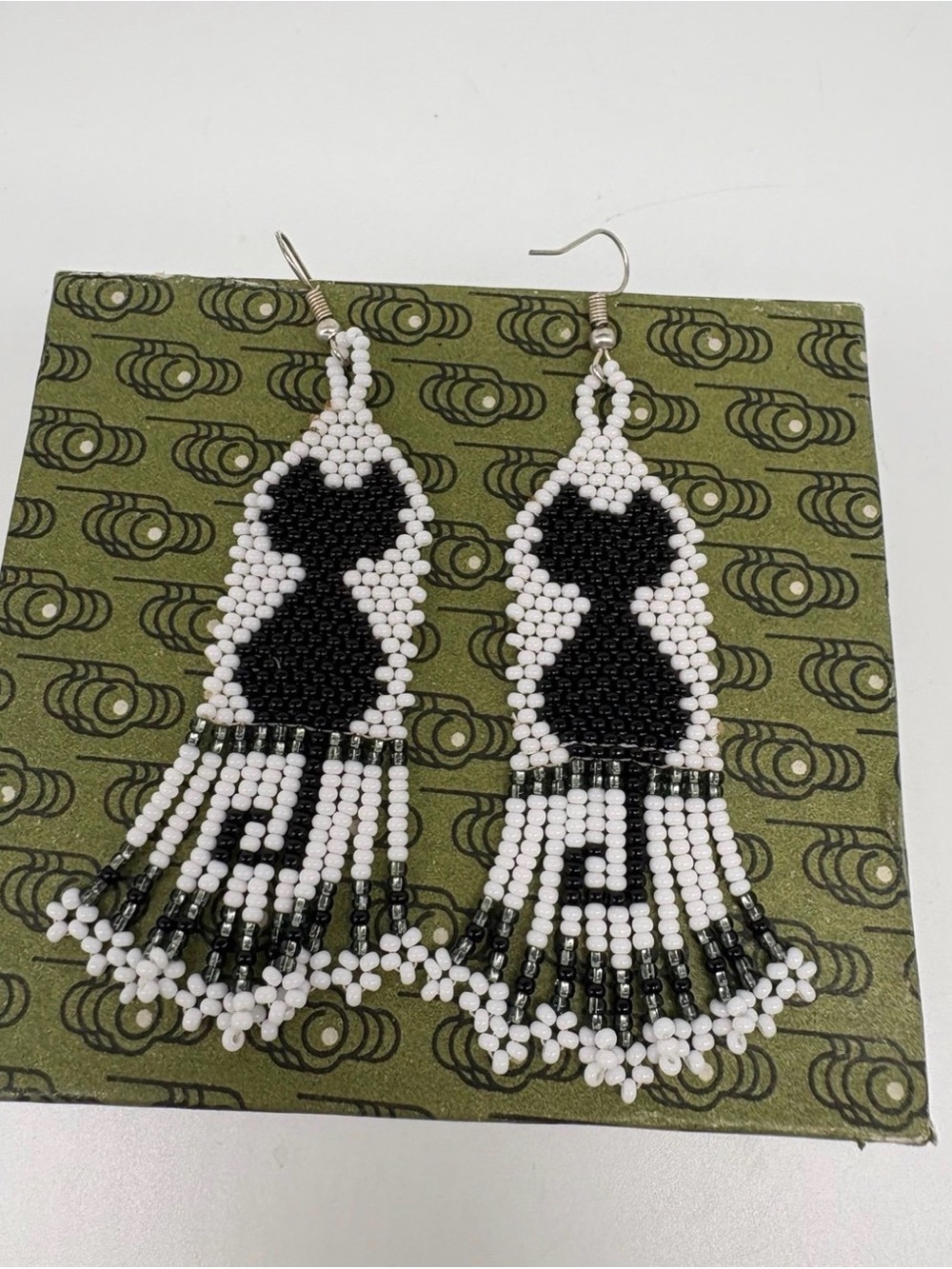 Black Cat handmade Beaded Earrings